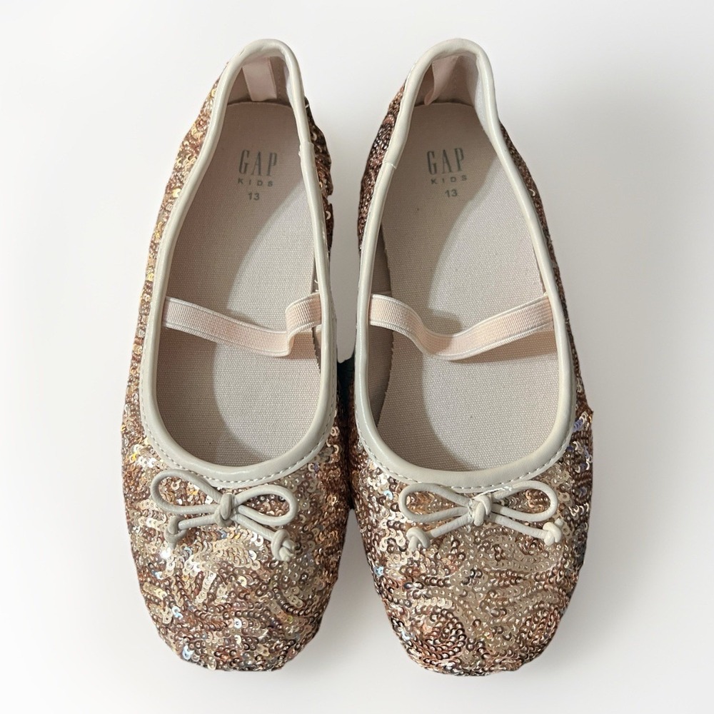 GAP Sequin Bow Mary Jane Kids‎ Ballet Flats 13